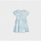 Eryna Girl Dress Short Sleeve, Aqua Flower