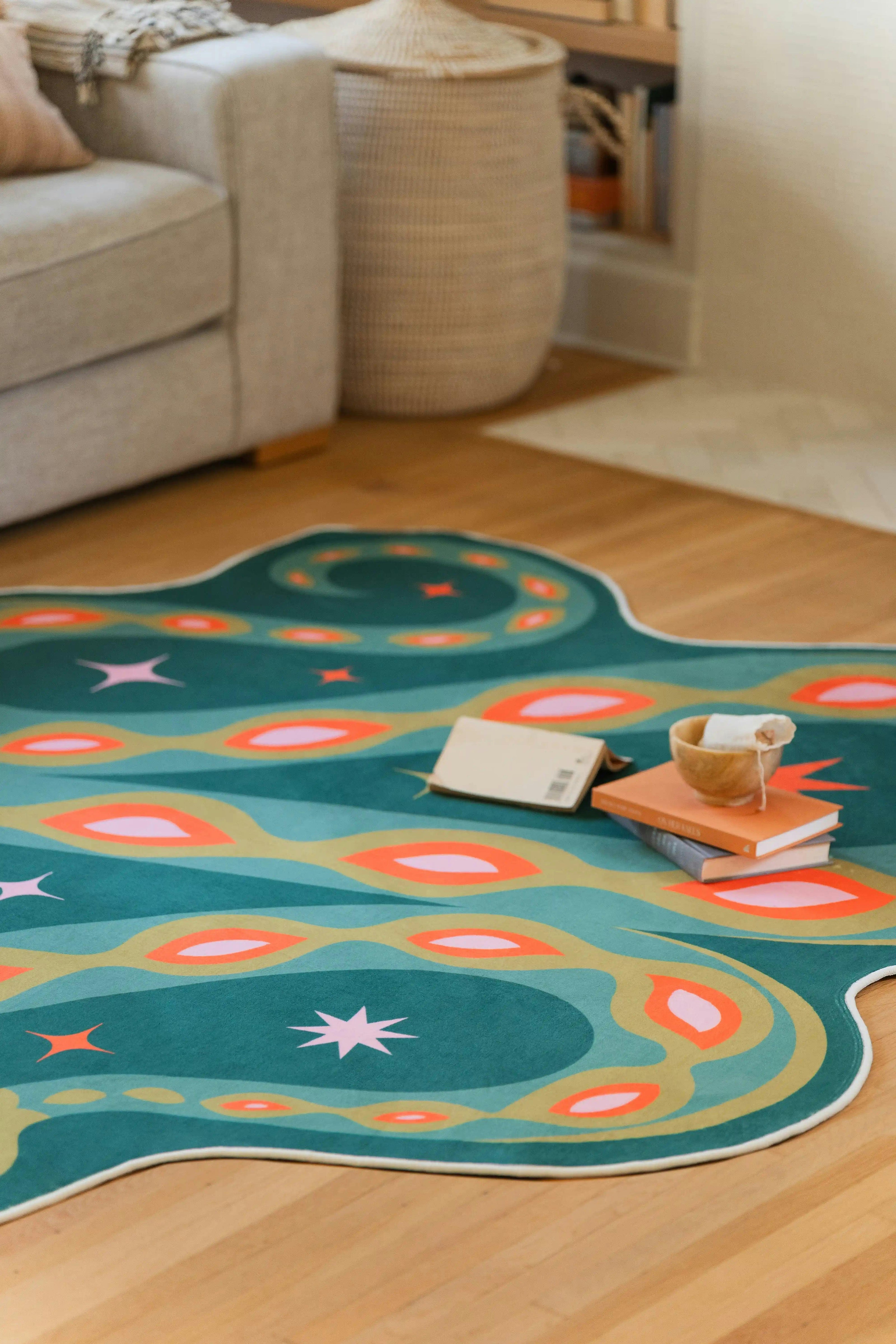 Abstract Snake Rug by Jessica Miller