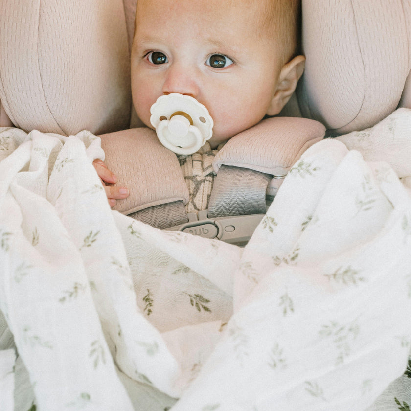 Organic Cotton Muslin Swaddle Blanket - Olive Branch