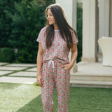 Marcia Women's Pima Cotton Pajama Pant Set - Floral Noel