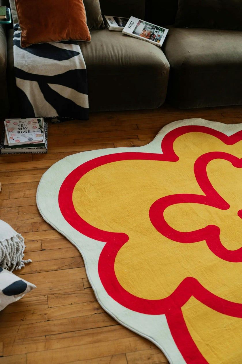 Funky Flower Shaped Irregular Rug by Shayla Goethe