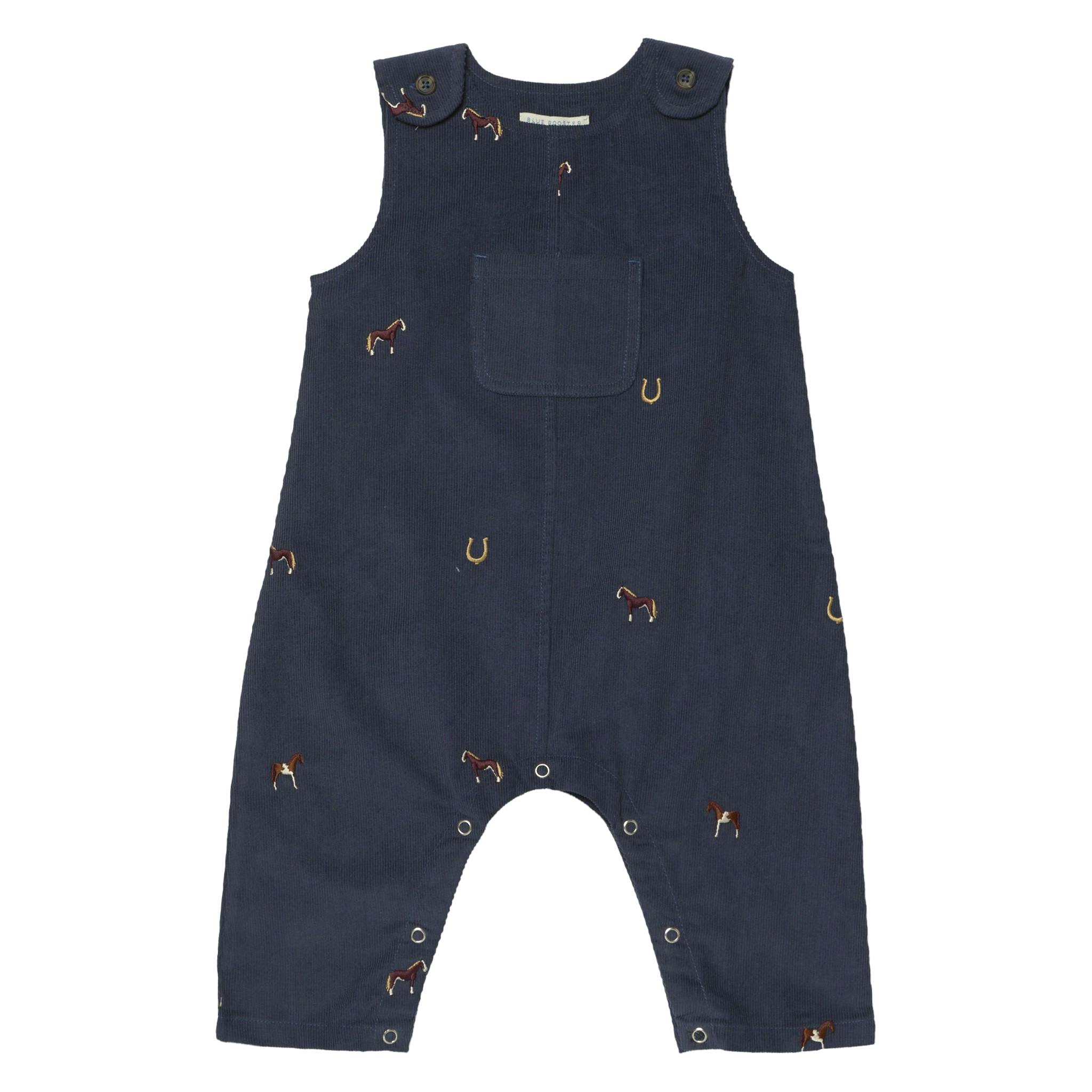 Baby Boys Noah Jumper - Navy Horse Embroidery