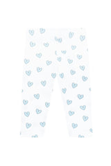 Blue Heart Print Pima Leggings