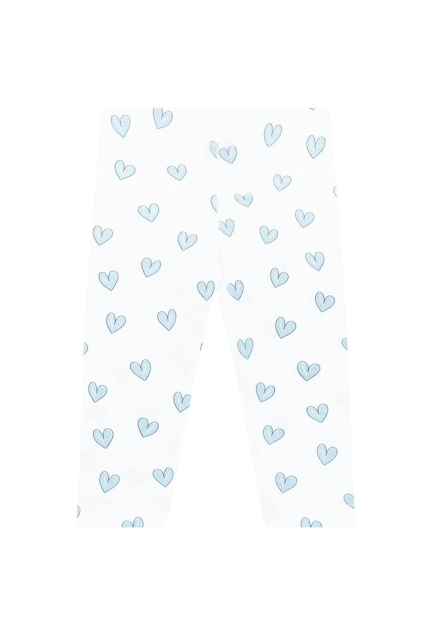 Blue Heart Print Pima Leggings