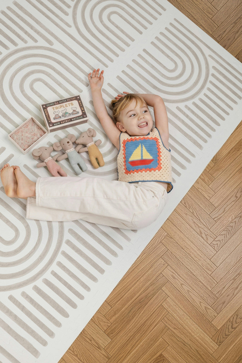 Premium Foam Haven Playmat | Linear, Putty | Toddlekind