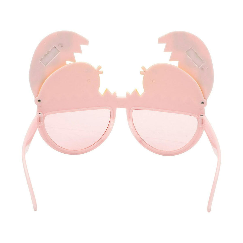 Packed Party Peek-a-Boo Chick Novelty Glasses - Pink Frames with Glitter Chick and Pastel Egg Details, Pink Lenses, and Peep This Gold Text, 5.9x3.5 Inch