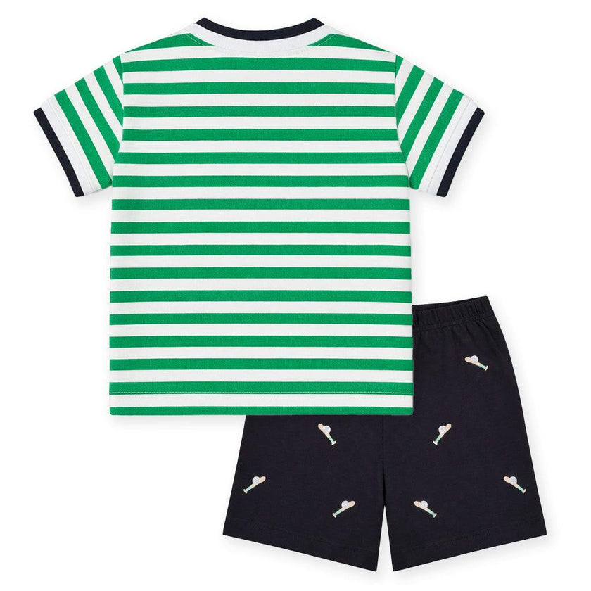 Knit Short Set With Baseball Field