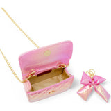 Shiny Quilted Fluffy Bow Handbag