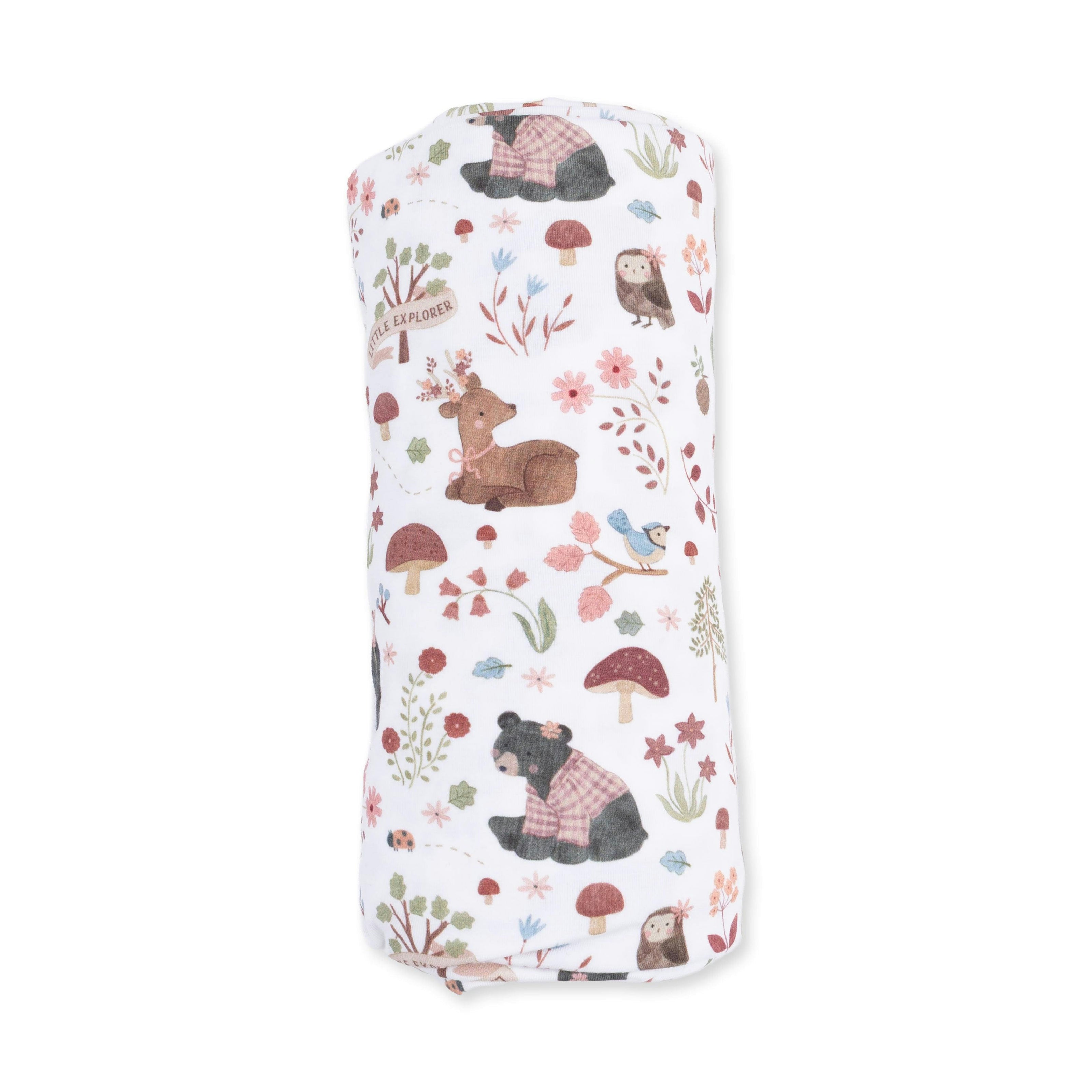 Southern Woodland Animals Pink - Swaddle Blanket