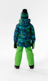Light Weight Two Piece Chill Snowsuit Blue And Green Checkered Print