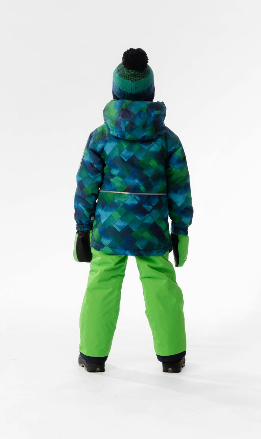 Light Weight Two Piece Chill Snowsuit Blue And Green Checkered Print