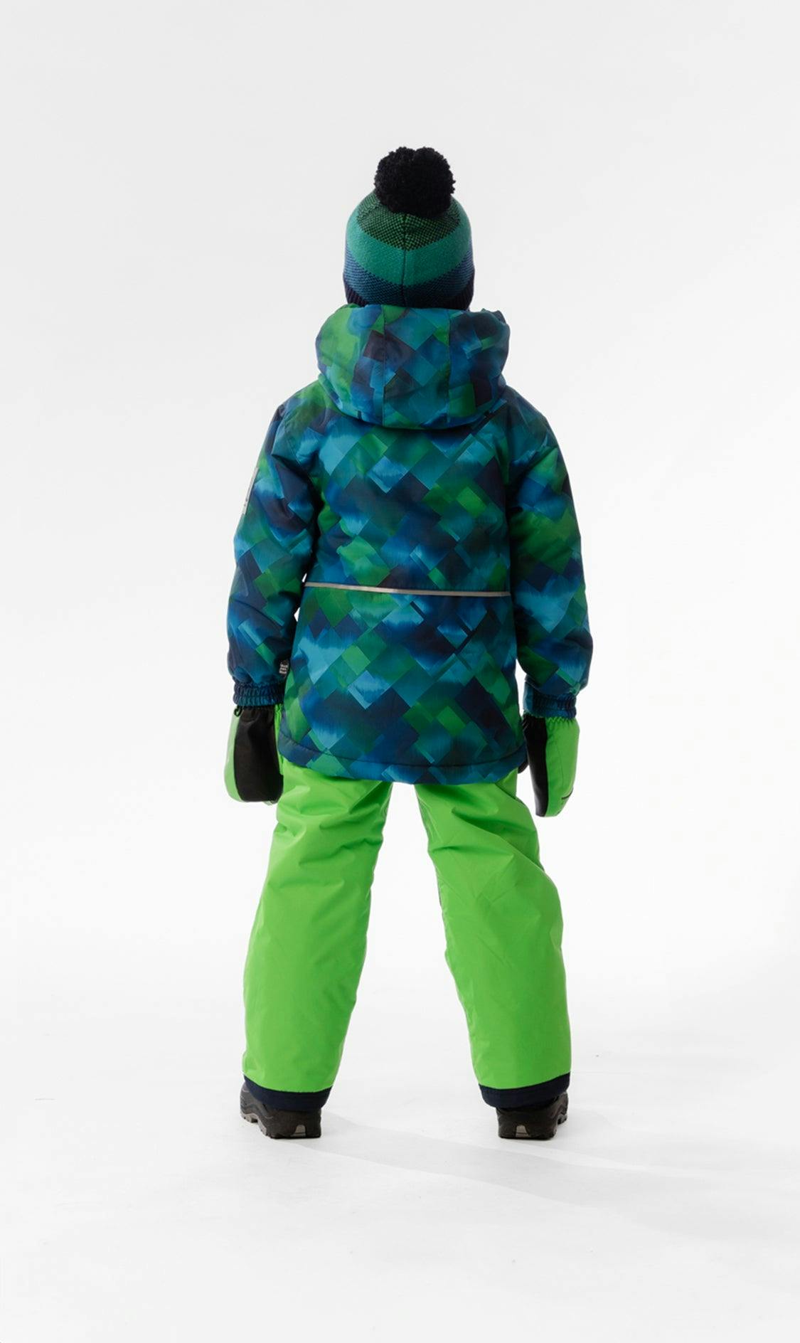 Light Weight Two Piece Chill Snowsuit Blue And Green Checkered Print