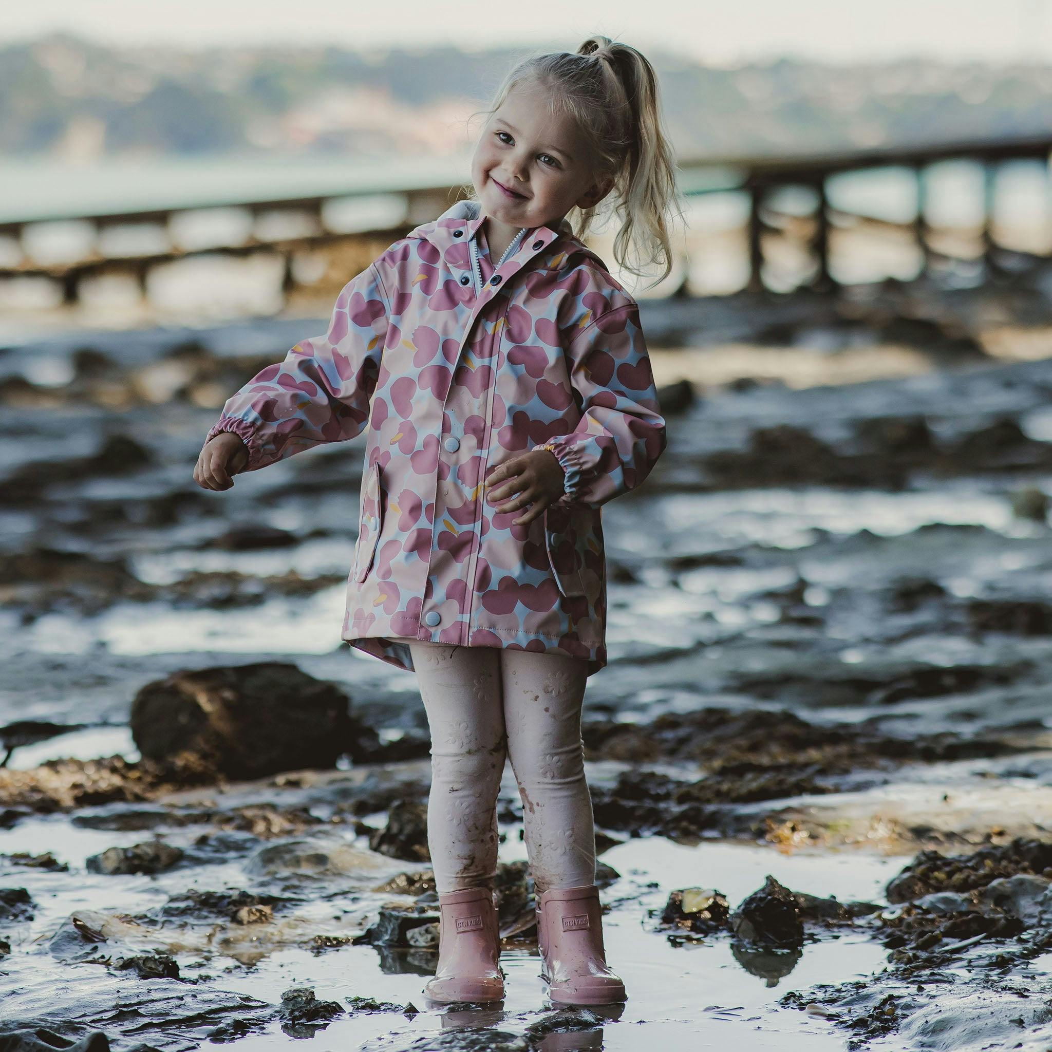 Recycled Waterproof Raincoat, Pink