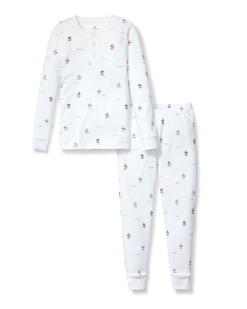 Kid's Pima Snug Fit Pajama Set in Bateau