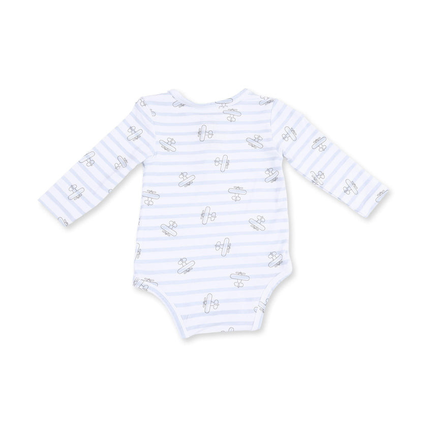 Airplane Stripe - Henley Bodysuit