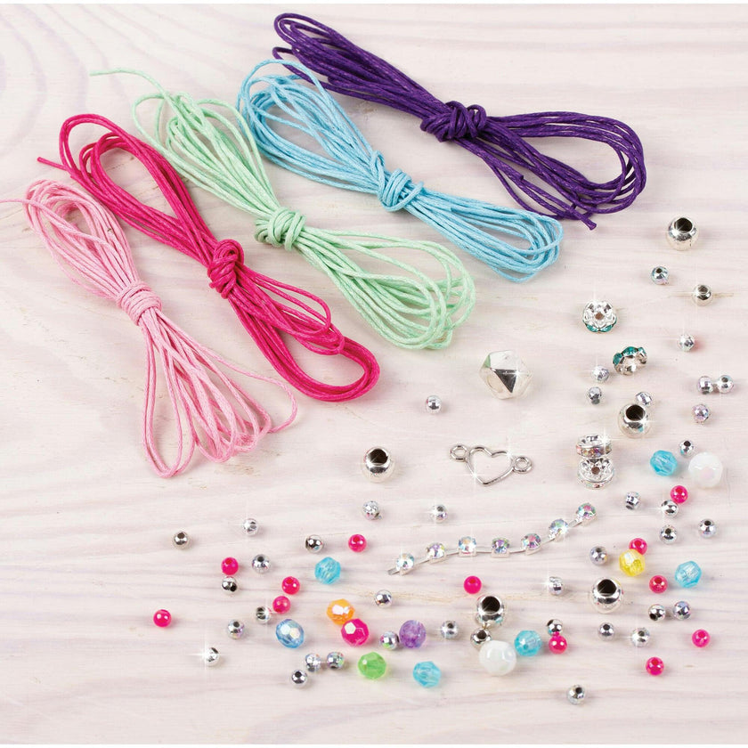 Rainbow DIY Bling Bracelets Kit - Create 5 Unique Cord Charm Bracelets