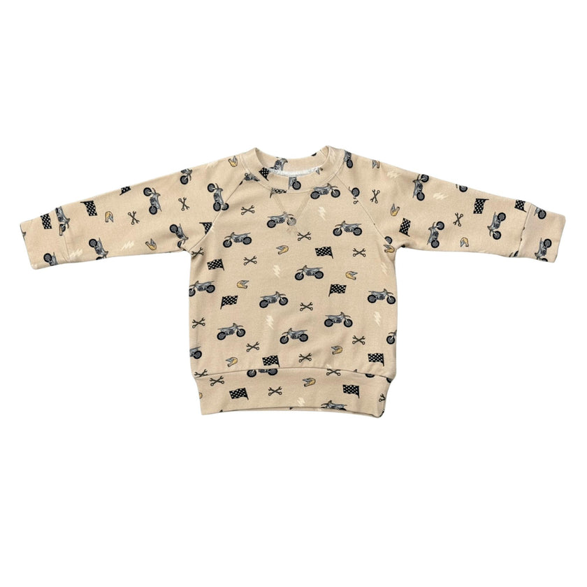Boys Raglan Sweatshirt in Dirt Bikes