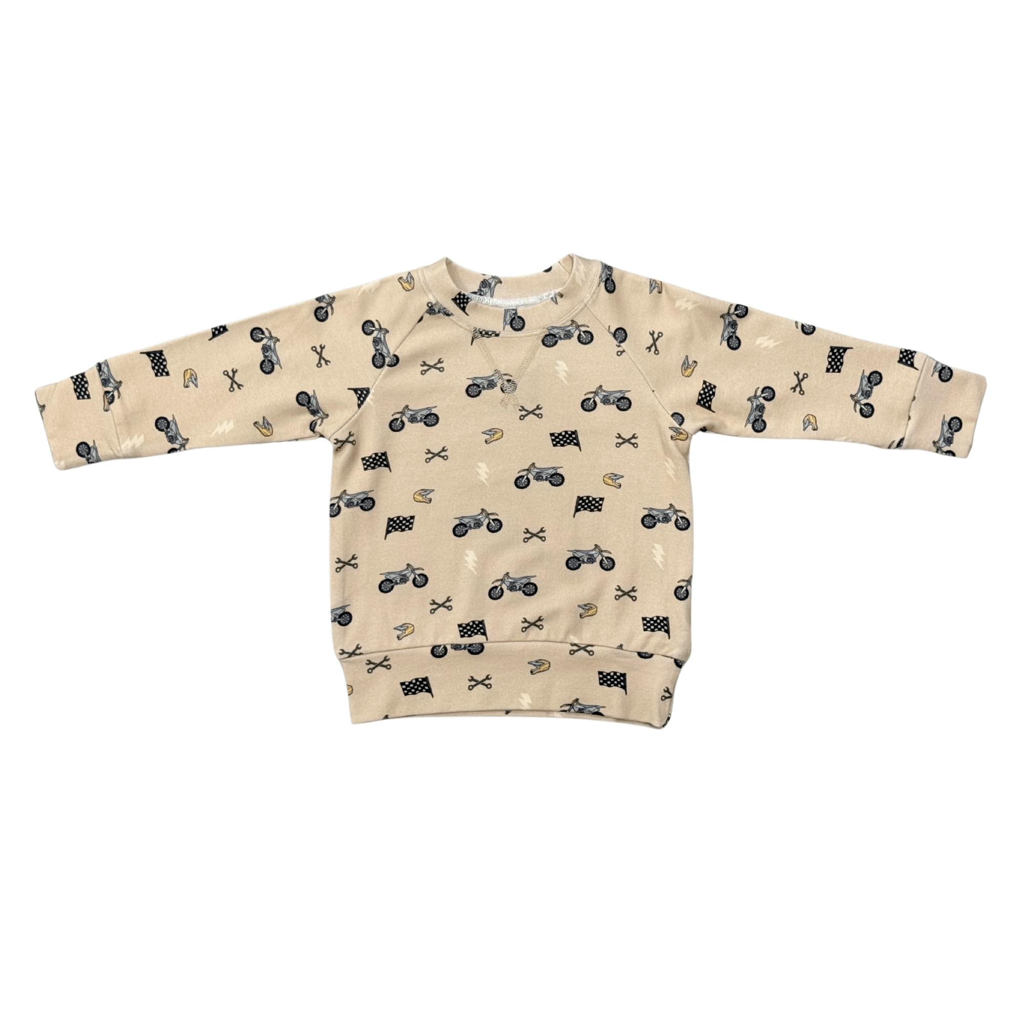 Boys Raglan Sweatshirt in Dirt Bikes