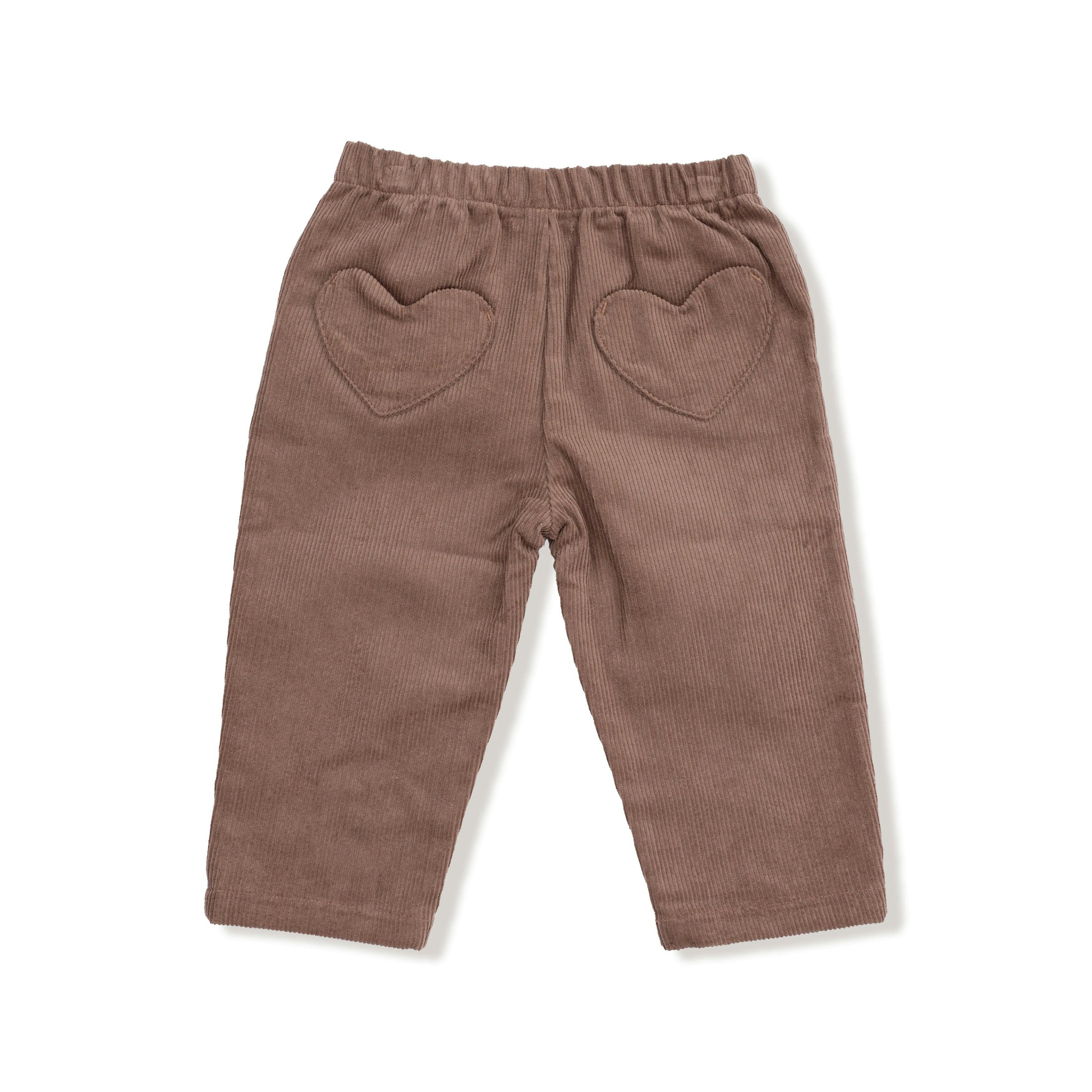 Chocolate Malt - Cord Pant with Heart Pockets
