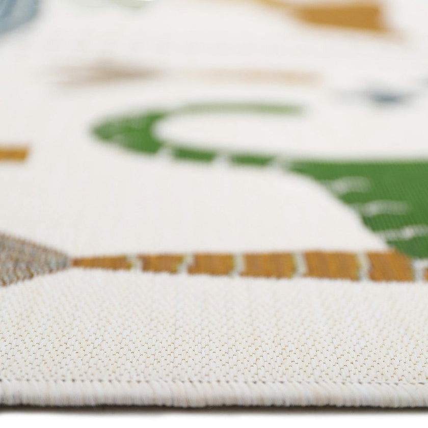 Flat Woven Graphic Print Rectangular Play Rug