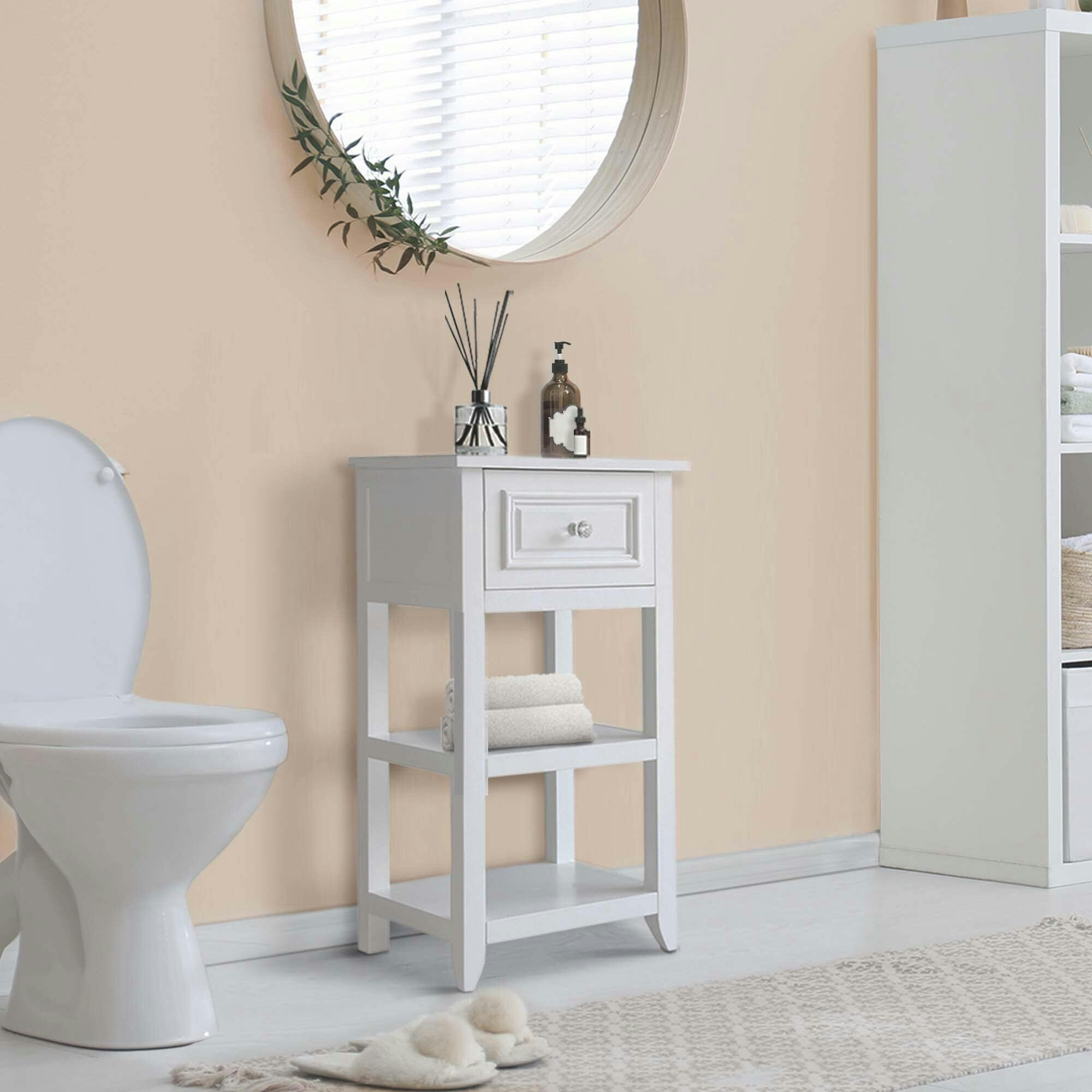 Dawson Wooden Floor Cabinet with Cross Molding and Drawer