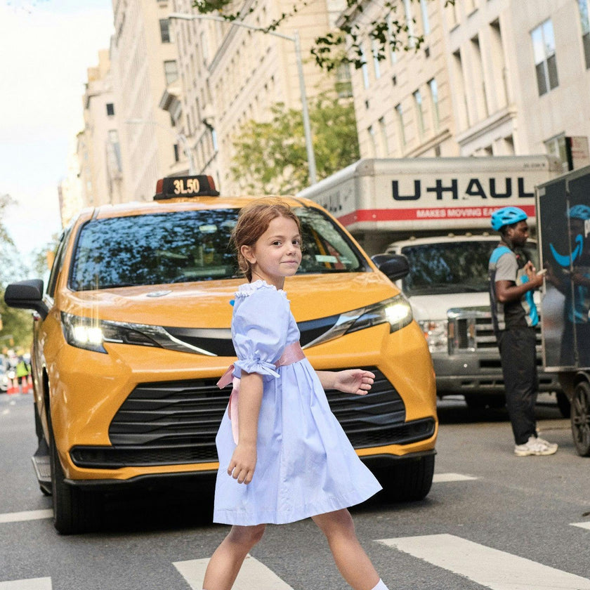 Nicky Hilton x La Coqueta Blue Stripe Milou Girl Dress