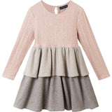 Kids Color Blocked Lurex Knit Tiered Dress