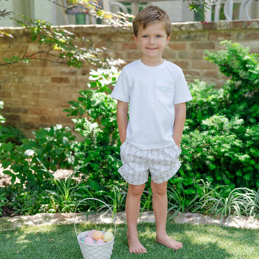Hudson Boys' Short Set - Easter Bunnies Blue