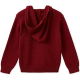Organic Cotton Knit Cardigan, Red