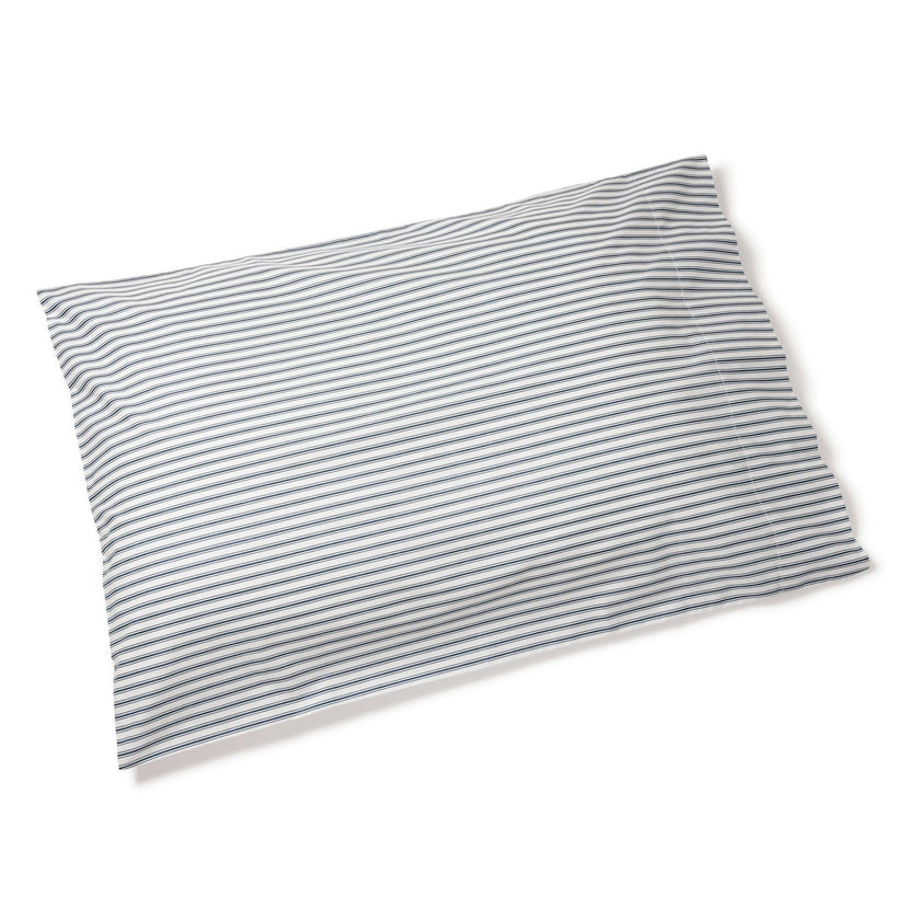 Luxe Premium Percale Bed Sheets in Navy French Ticking