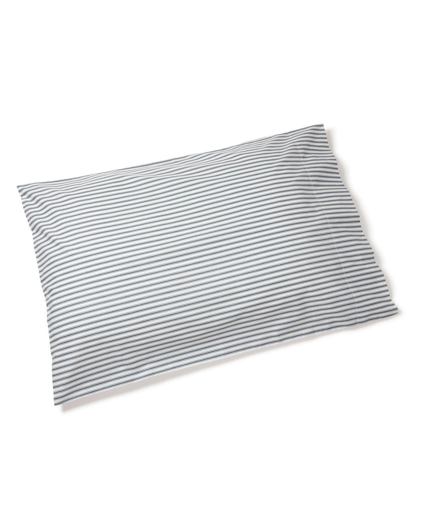 Luxe Premium Percale Bed Sheets in Navy French Ticking