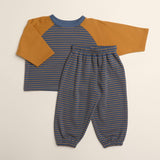 Chase Set in Thin Stone Blue Mustard Stripe