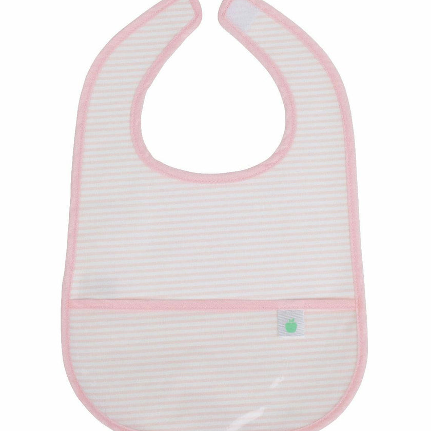 The Wipe It Bib in Pink Stripe