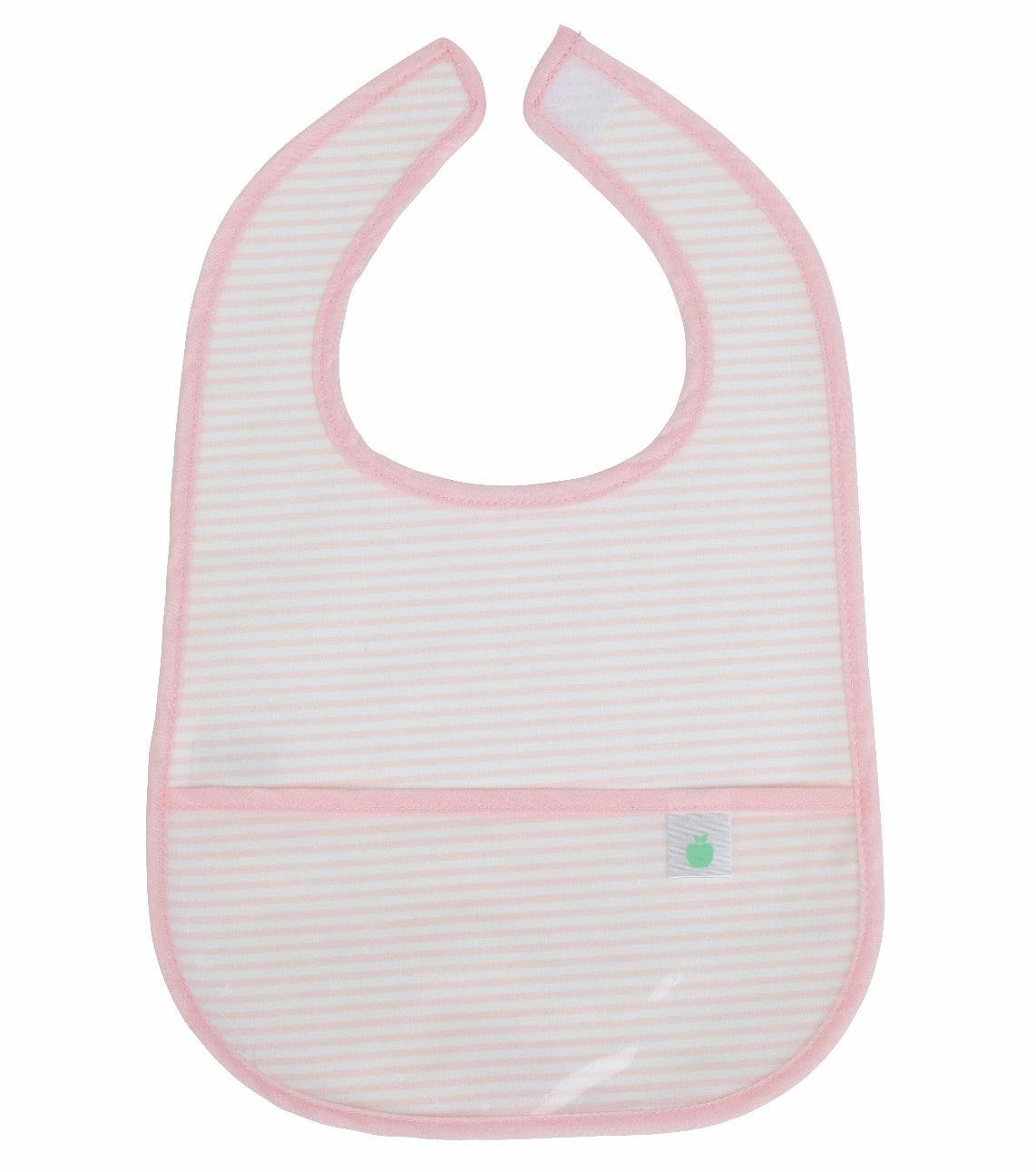 The Wipe It Bib in Pink Stripe