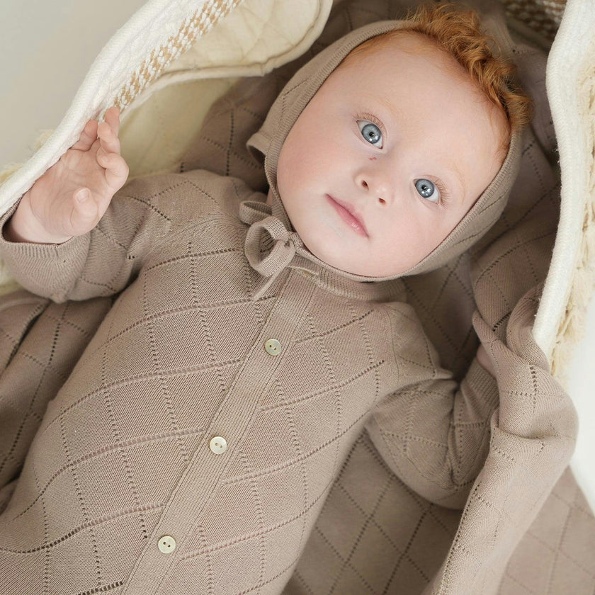 Diamond Pointelle Long Sleeve Footie