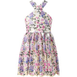 Mariah Embroidered Halter Neck Dress