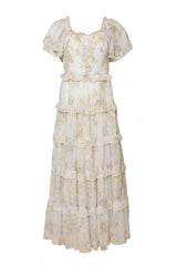 Winnie Dress in Bright White Wispy Wildflower