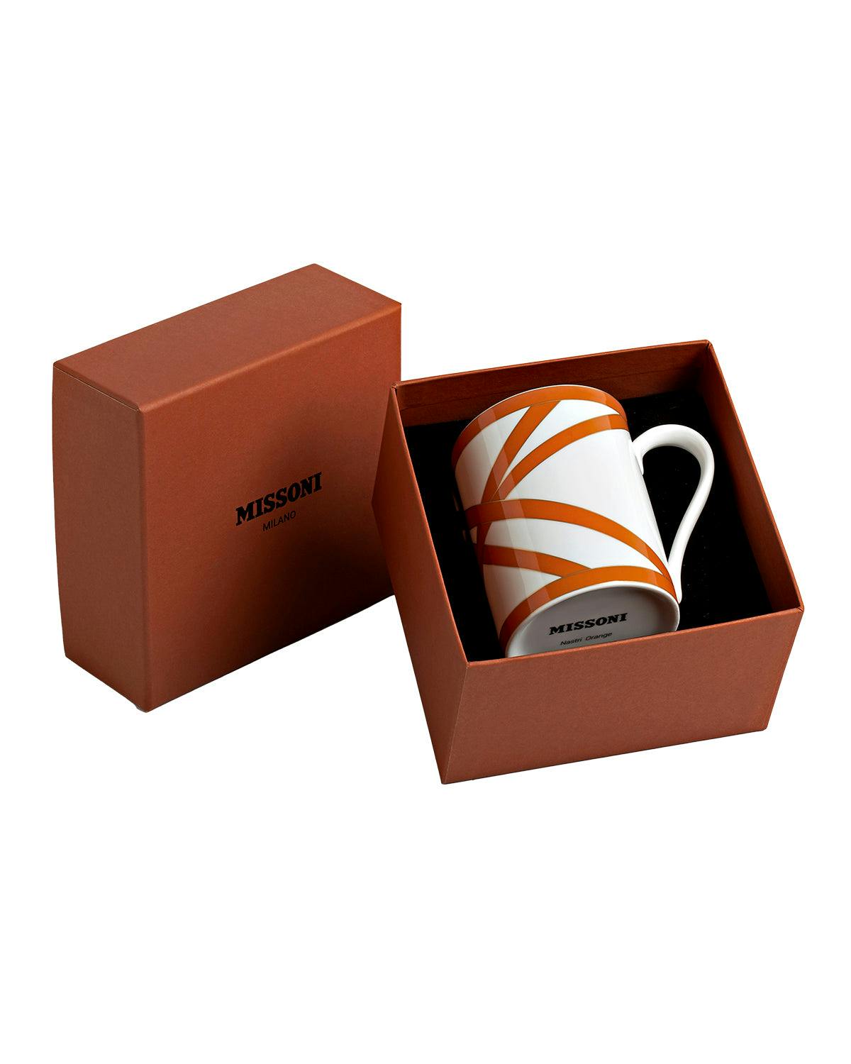 Mug Cup NASTRI in Luxury Box Orange diam. 3