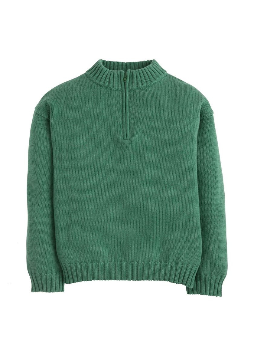 Quarter Zip Sweater - Hunter Green
