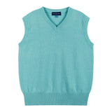 Boys 4-Piece Vest Set | Aqua & Grey Plaid