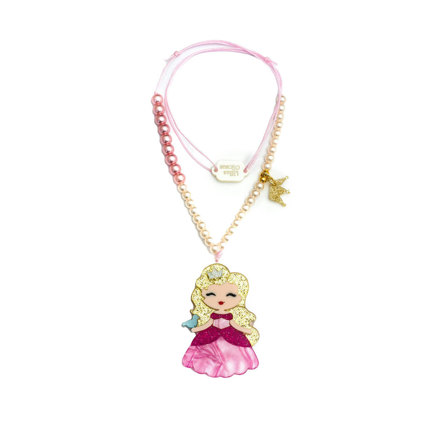 Cute Doll Light Pink Dress Necklace