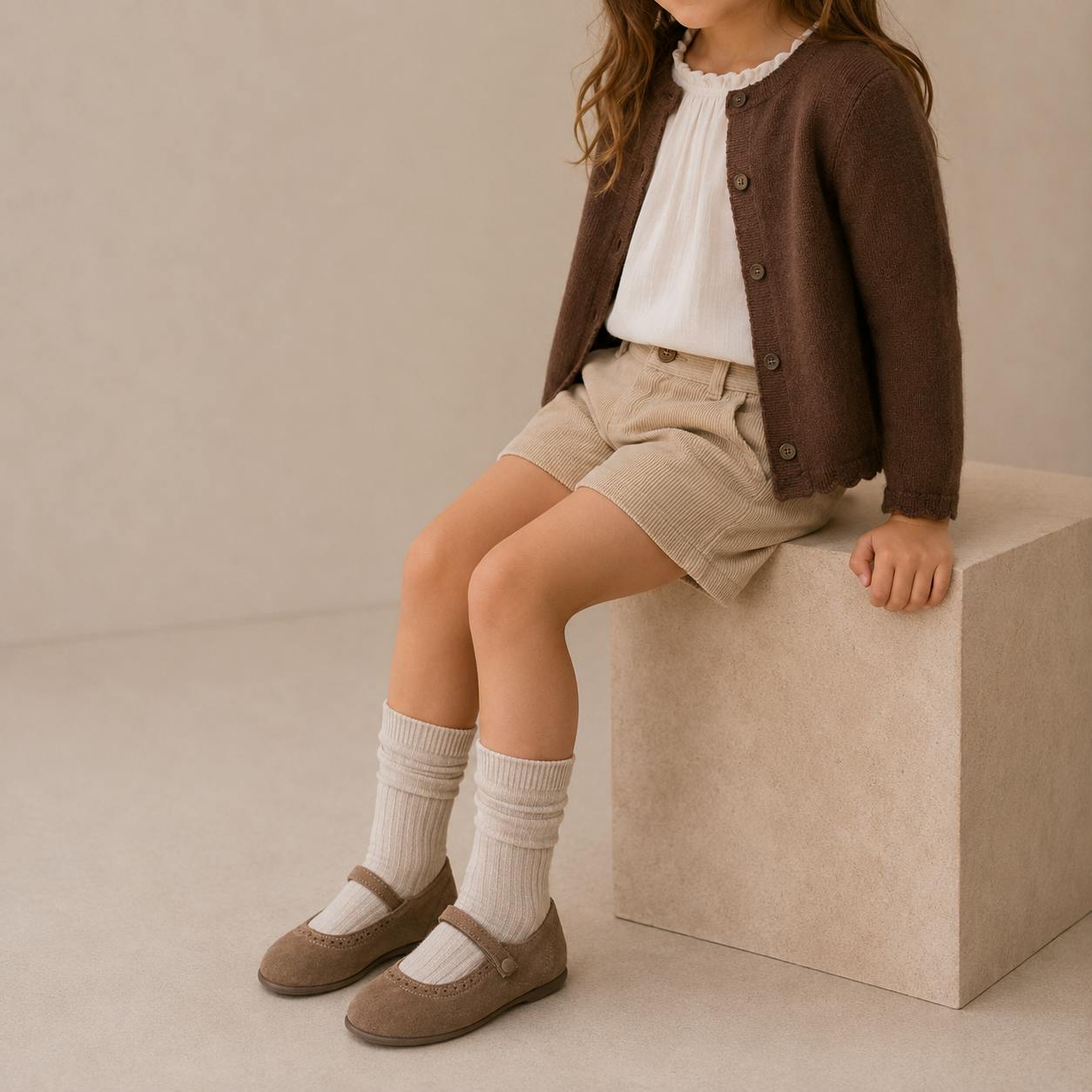 Suede Mary Jane | Beige