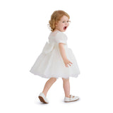 Ivory Brixton Puff-Sleeve Party Dress