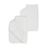 Organic Cotton Muslin Burp Cloth 2 Pack - White + White