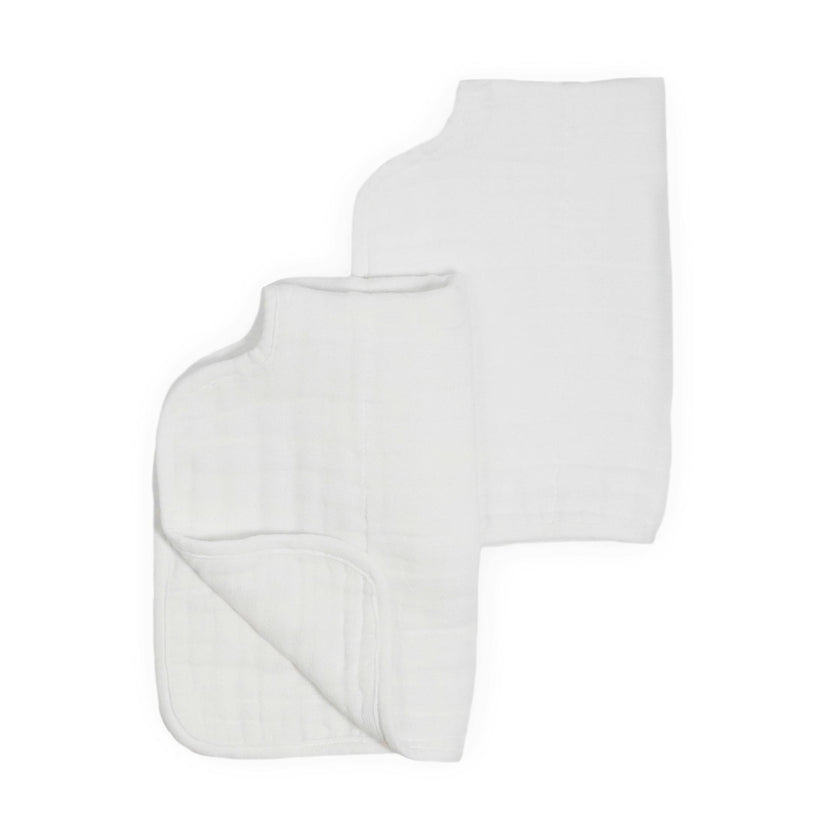 Organic Cotton Muslin Burp Cloth 2 Pack - White + White