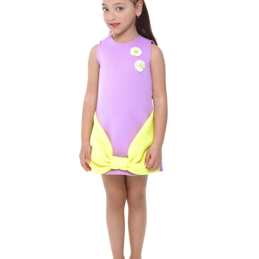 Lilac Fiona Sleeveless Bow Dress