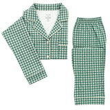 Women's Long Sleeve Pajama Set in Micro Green Pine
