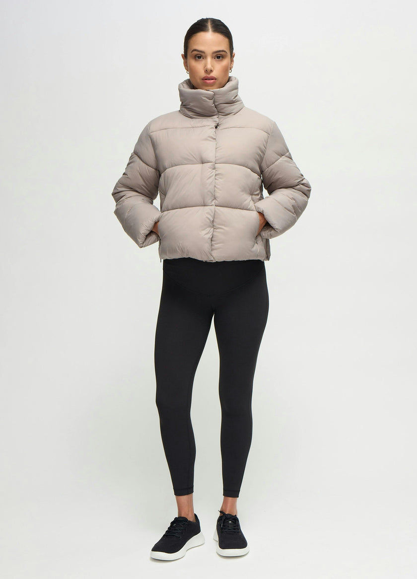 The Cloud Crop Size Zip Maternity Puffer Jacket