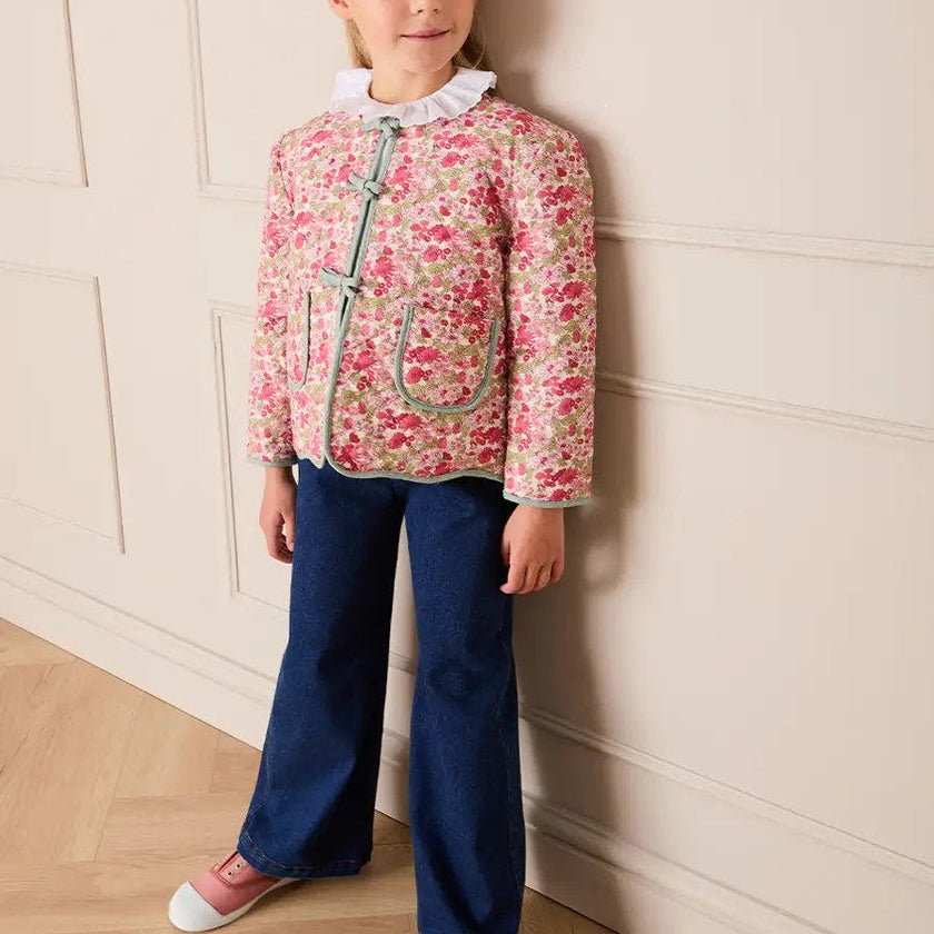 Margret Floral Reversible Quilted Jacket in Pink (4-12yrs)