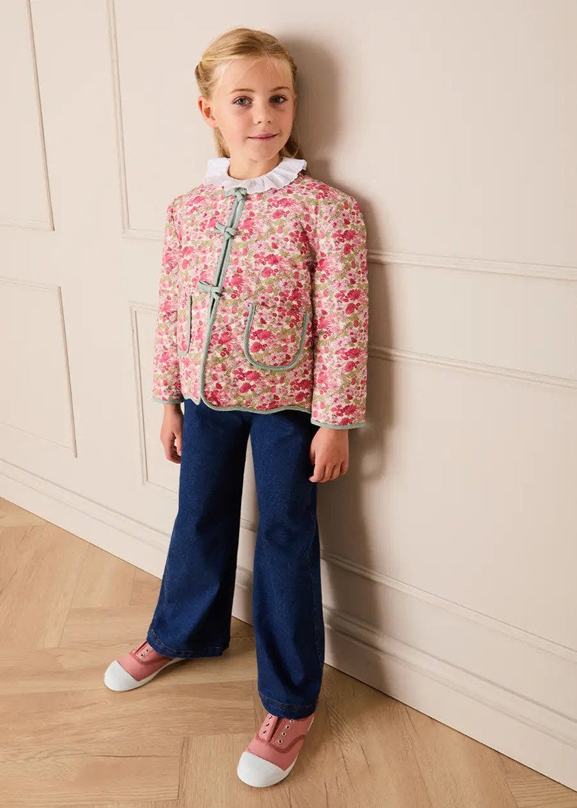 Margret Floral Reversible Quilted Jacket in Pink (4-12yrs)